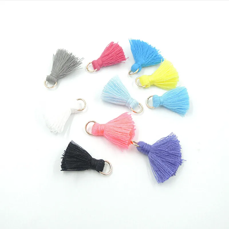 10pcs/lot 20mm small cotton tassels with jump ring for diy bracelet jewelry making accessories mini tassels cords for earrings