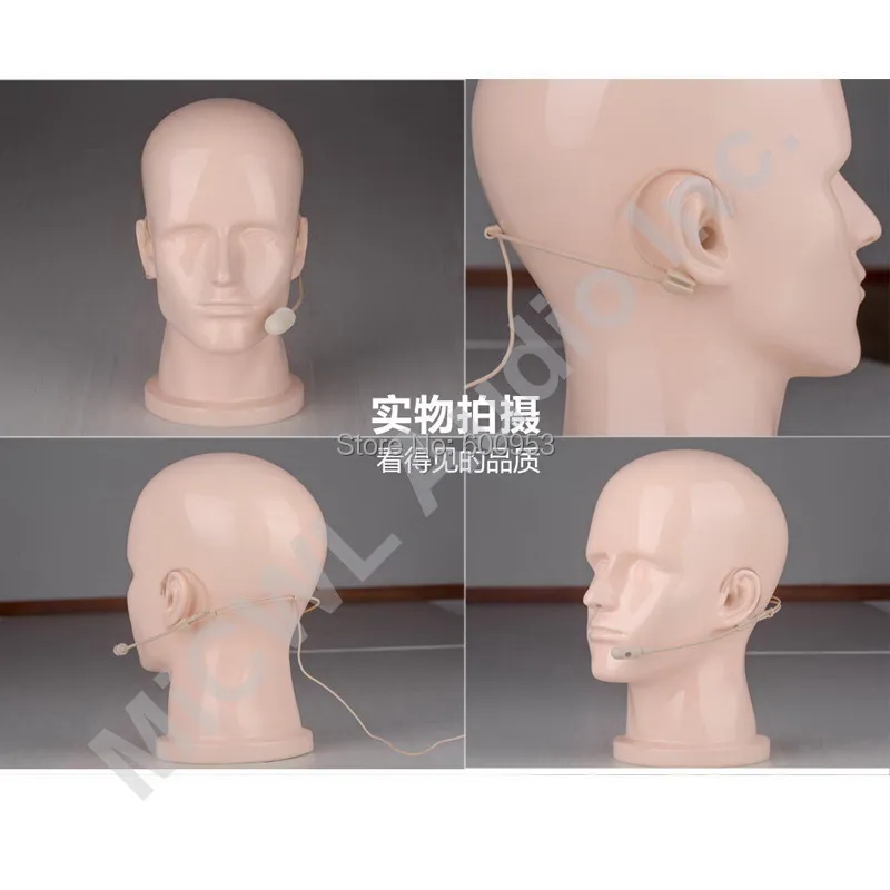 Microfono auricolare con doppia testa auricolare di alta qualità per Shure Audio Technica Sennheiser MiPro Wireless - Spina di sicurezza aeronautica