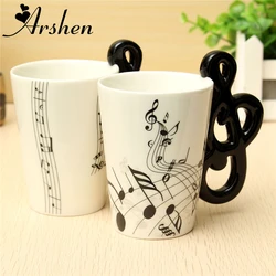 Arshen Stave Music Notes Mug Ceramic Tea Coffee Milk Cups Musical Items Drinkware Porcelain Mugs Water Bottle For Office Home
