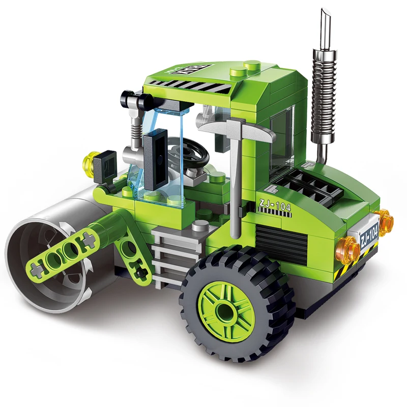 ENLIGHTEN Various Style City Construction Road Roller Tractor Sweeper Truck Building Block Kids Toy Compatible Major Brand Block