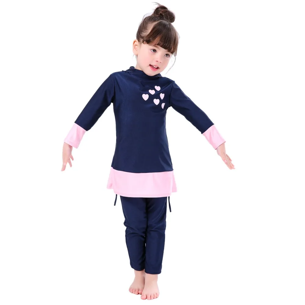 Girls Muslim Swimwears Islamic Burkinis Children Swimsuits Arab Islam Beach Wear Swimming Diving Suits Two-piece Long Sleeve