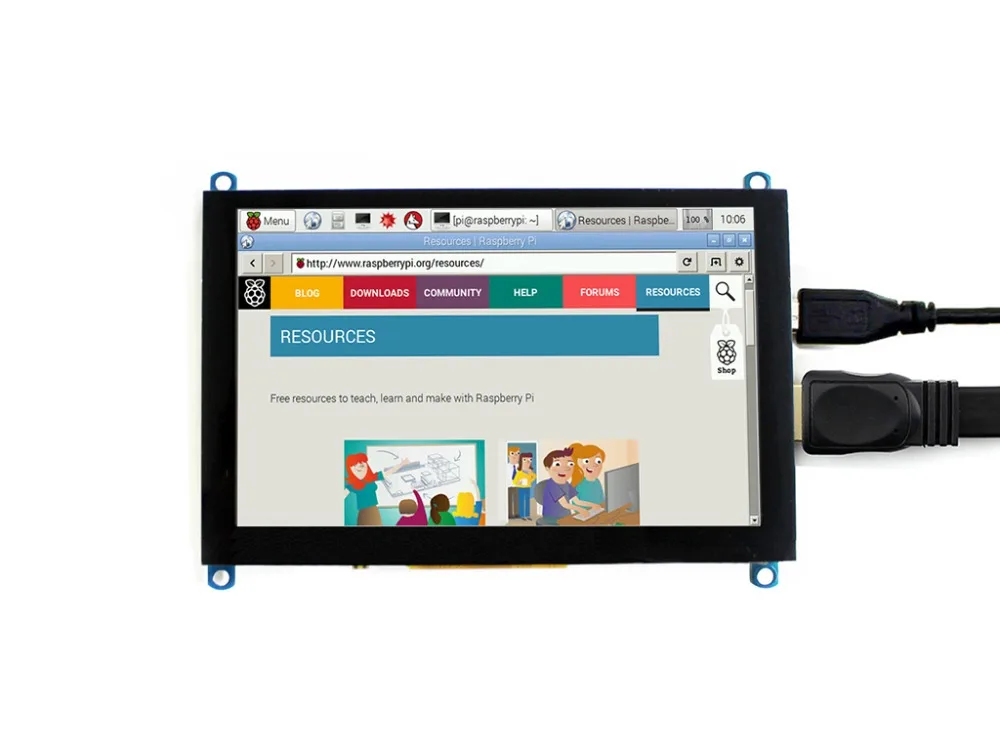 Waveshare 5inch LCD (H) Monitor Capacitive Touch Screen 800X480 High Resolution Supports  Raspberry Pi BB Black Banana Pi