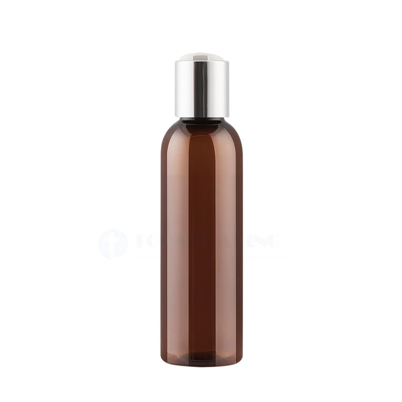 50pcs*100ml Empty Plastic Lotion Bottle Anodized Aluminum Press Screw Cap Liquid Soap Refillable Cosmetic Container Essence Oil