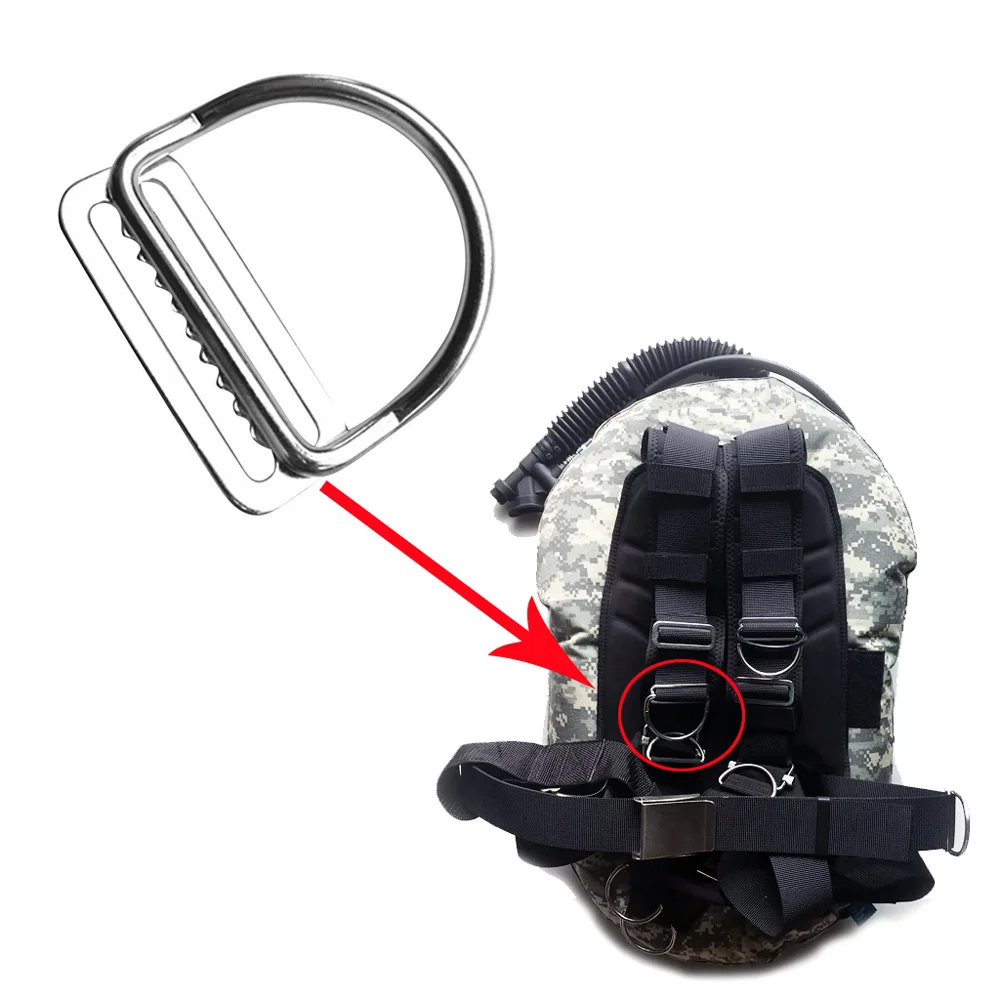 50mm SCUBA Diving D-Ring Rite Diving Webbing Keeper Clip Harness BCD Weight Belt Keeper Slider