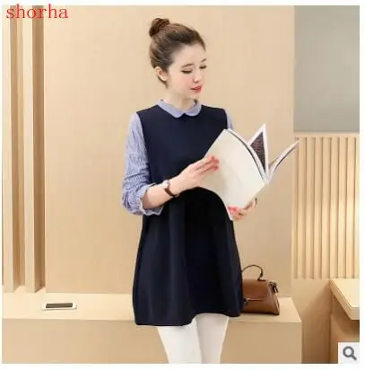 

Maternity shirt 2 sets pregnant women Maternity sirt autumn Maternity dress Tunic Tops Clothes For Pregnant Women dress