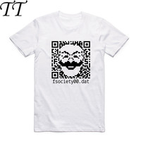 2017 Men Print Genius Mr Robot Fsociety T-shirt O-Neck Short Sleeve Summer Hacker Evil Genius Series Tee Hip Hop Funny T Shirt