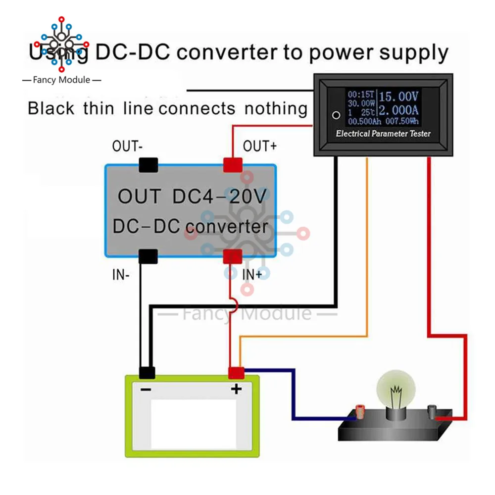 7in1 33V 10A OLED Multifunction Tester Voltage Current Time Temperature Capacity Power Voltmeter Ammeter Electrical Meter 0-33V