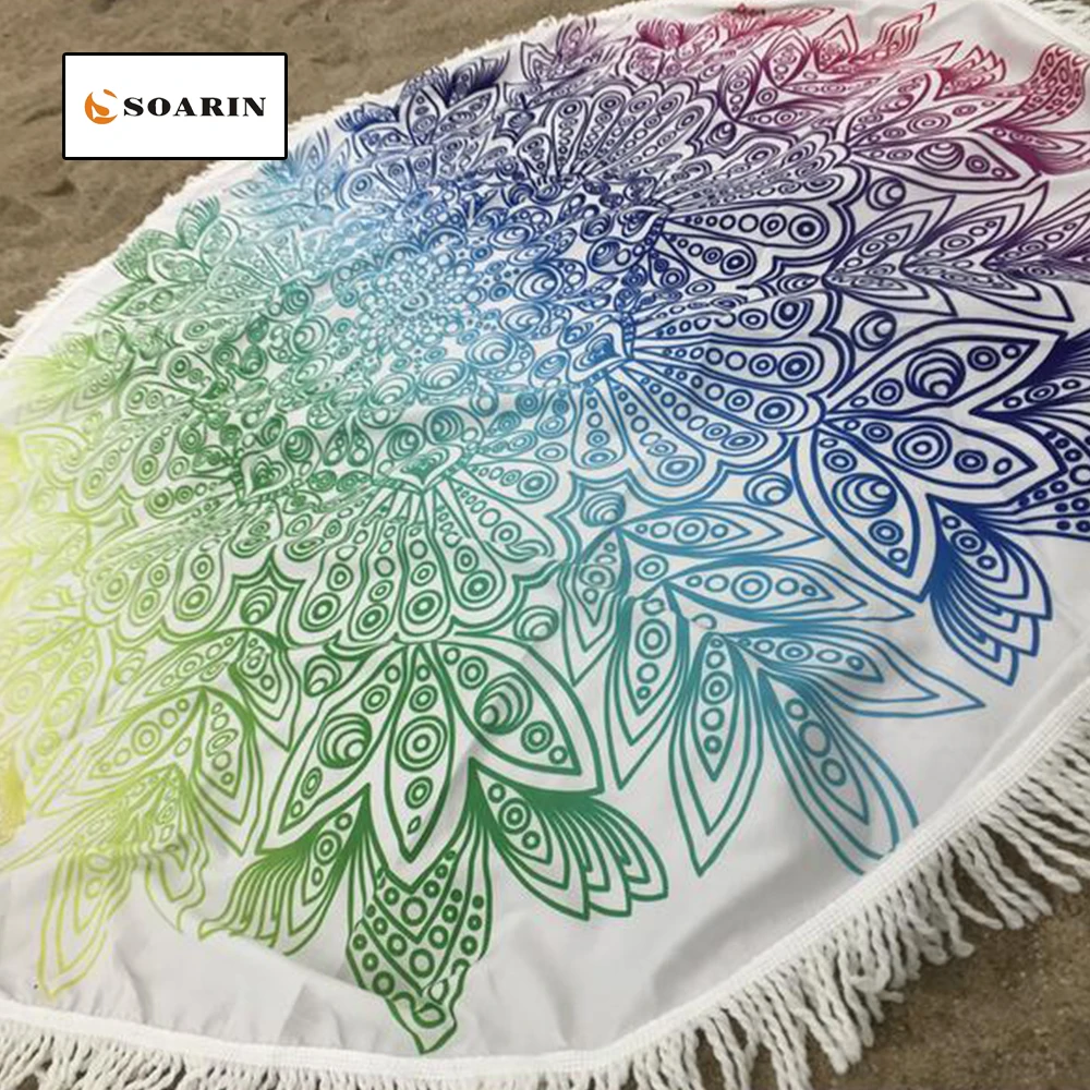 

SOARIN Round Microfiber Fabric Printed Beach Towel Serviette Ronde Serviette Ronde De Plage Travel Towel Ronde Handdoek Beach