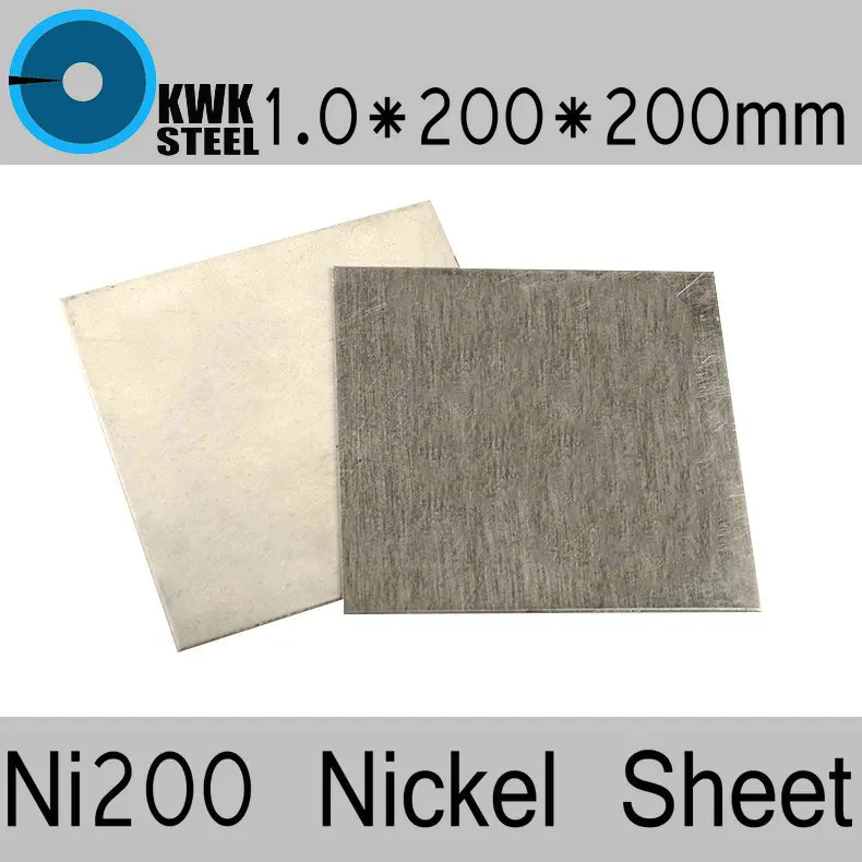 

1*200*200mm Nickel Sheet Pure Nickel ASME Ni200 UNS N02200 W.Nr.2.4060 N6 Plate Electroplating Anodes experiment Free Shipping