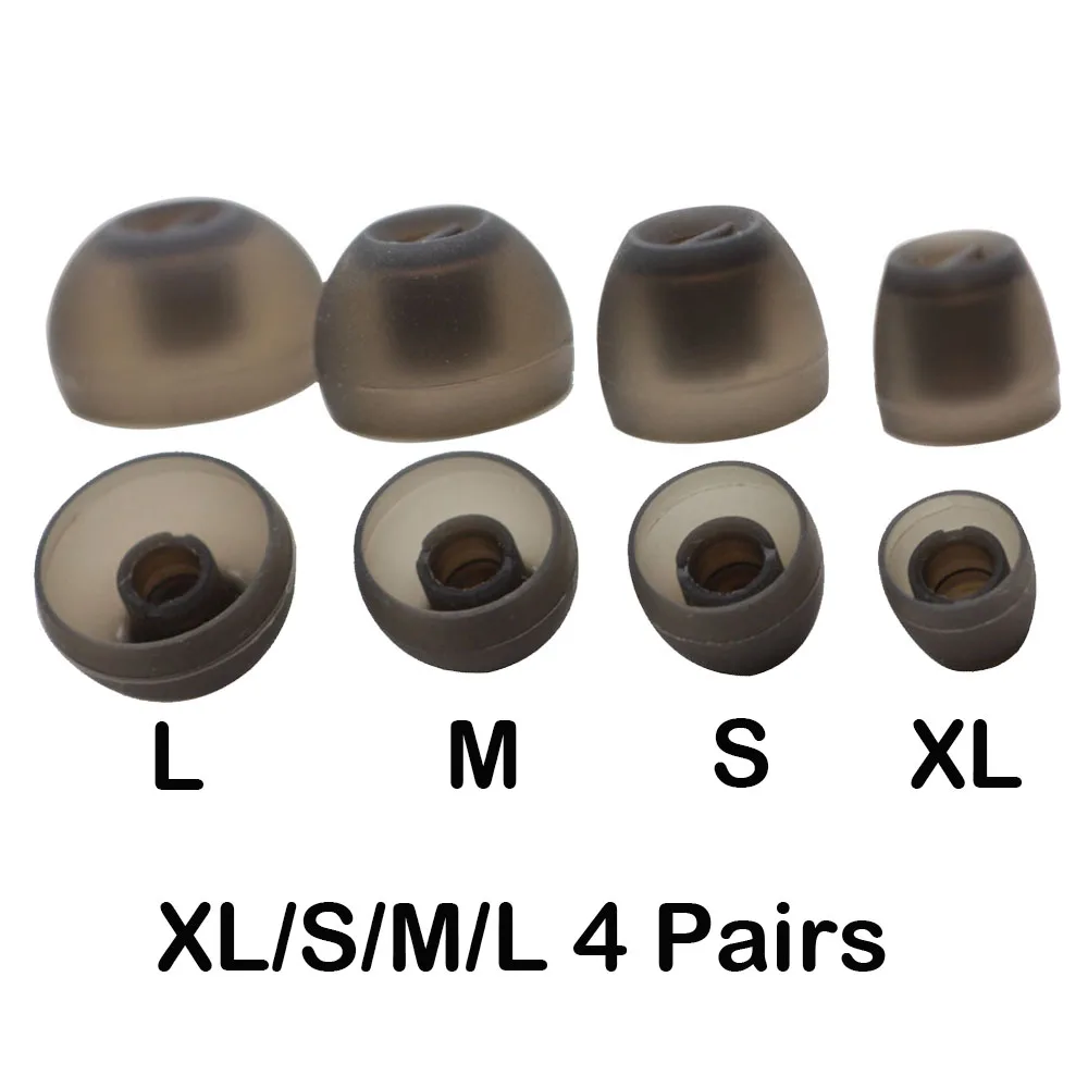 رؤوس للأذن من POYATU مكونة من 4 أزواج من L M S XS سماعات أذن مزودة بأطراف من السيليكون للأذن وأكمام للأذن مناسبة لأذن Sennheiser