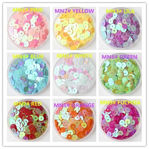 25g(2000pcs) AB color 6mm Flat round loose sequins Paillettes sewing Wedding craft High quality Free Shipping