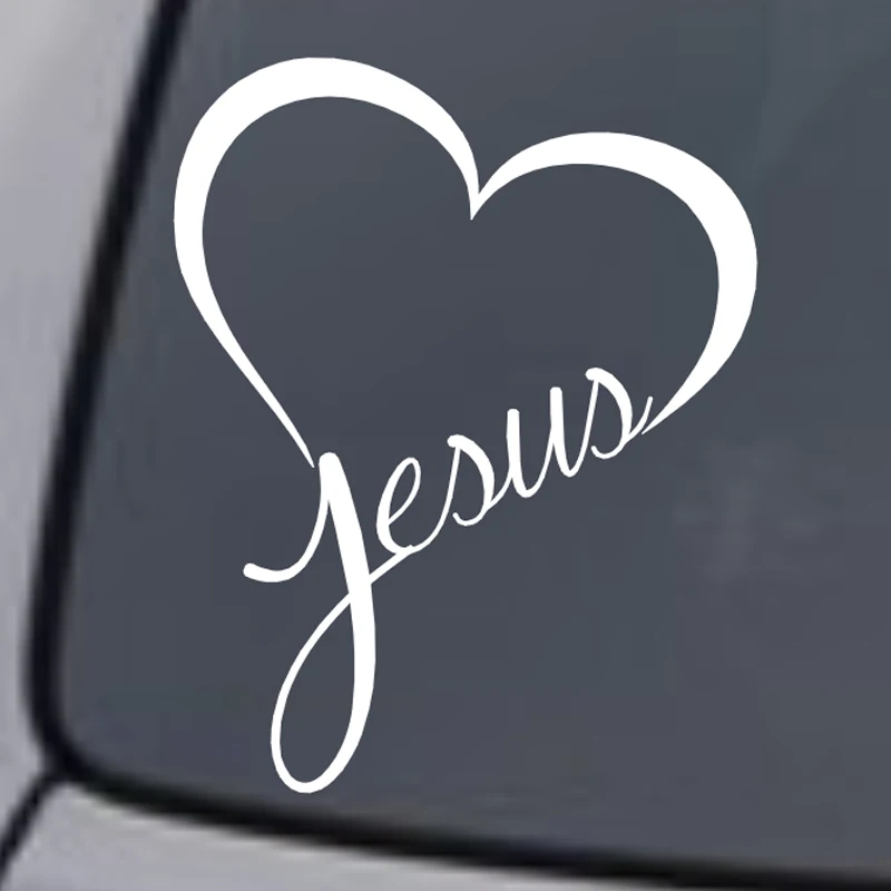 JESUS HEART Vinyl Decal Sticker Car Window Wall Bumper God Love Christ Bible