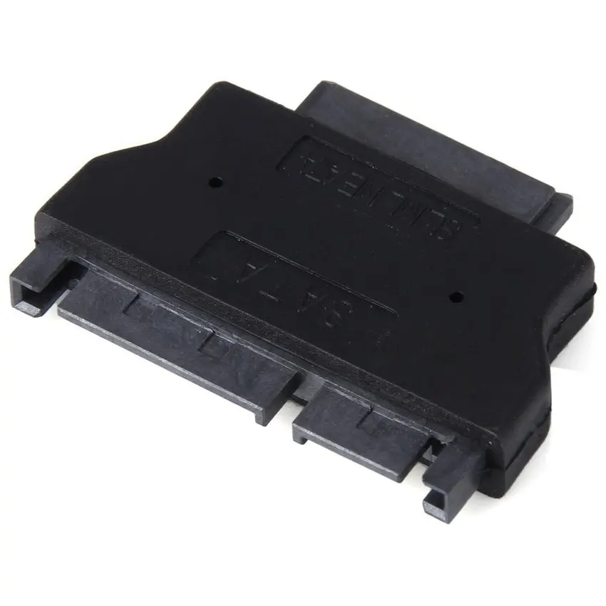 Cablecc-adaptador Micro Sata para portátil, convertidor de 13 pines (7 + 6) macho a SATA de 22 Pines, 7 + 15 hembra, color negro, CD-ROM