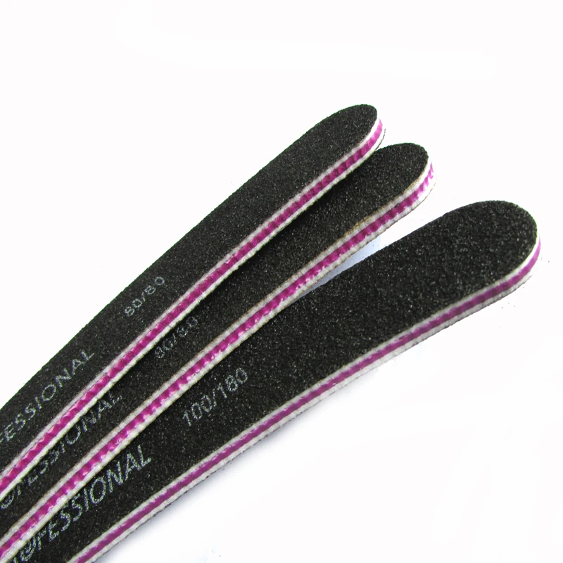 10pcs 100/180  Professional Nail Files Buffer Finger Tips Curved Sandpaper Double Side Salon Nail Art Manicure Tools