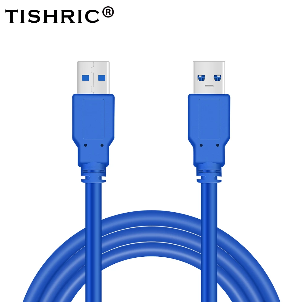 TISHRIC 10Pcs USB To USB Extension Cable USB 3.0 Type A Male to Type A Male For Computer Hard Disk Radiator Super Speed 60CM