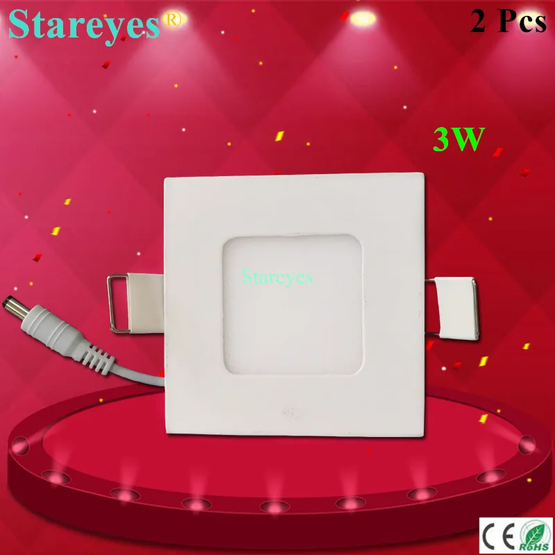 

Free shipping 2 pcs Square LED Panel Light 3W AC 85-265V 85mm 165 lm SMD 2835 lamp bulb led ceiling lighting warm / cool white