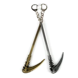 LOL Grim Reaper Karthus Scythe Model Keychain 17cm metal keyring men Jewelry game accessories The Deathsinger Sickle Weapons