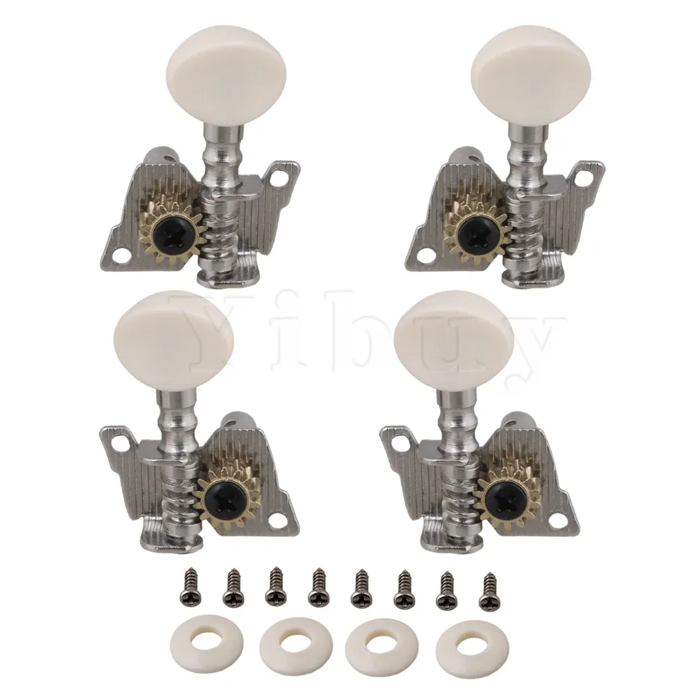 Yibuy Ukulele/4 String Guitar 2R2L Tuning Peg Machine Head Creamy-white Button