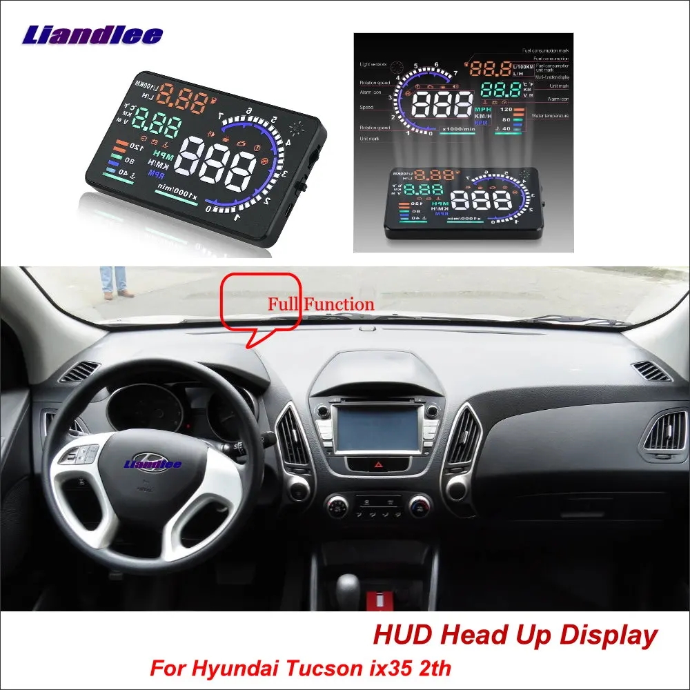 

Для Hyundai Tucson ix35 2th 2010-2018 Экран для безопасного вождения OBD Автомобиль HUD Проектор Проектор Лобовое стекло