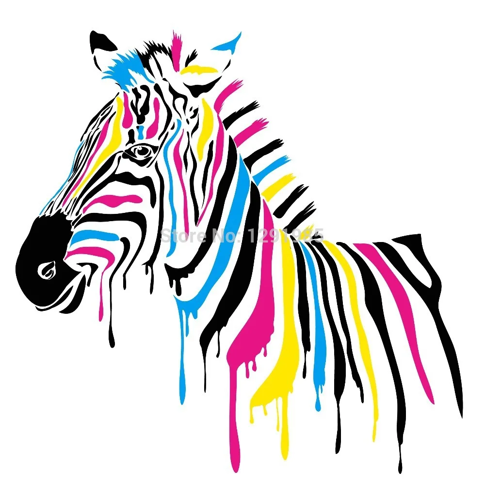 Full Color Wall Vinyl Sticker Decals Decor Art Bedroom Design Mural Horse Zebra Poster Animal Removable fashion design