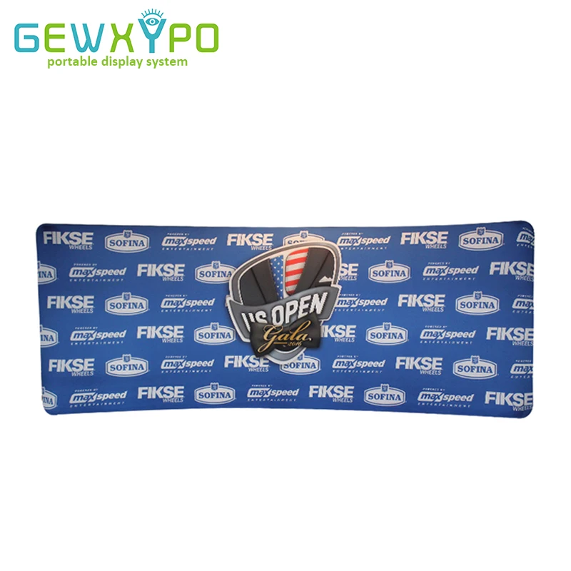 8ftX20ft Curve Shape Easy Fabric Aluminum Tube Display Banner Stand With Printing,Exhibition Booth Portable Advertising Backdrop