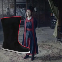 black soldier boots chinese ancient dynasty boots minister officer shoes swordsman cosplay halloween cosplay boots drama shoes