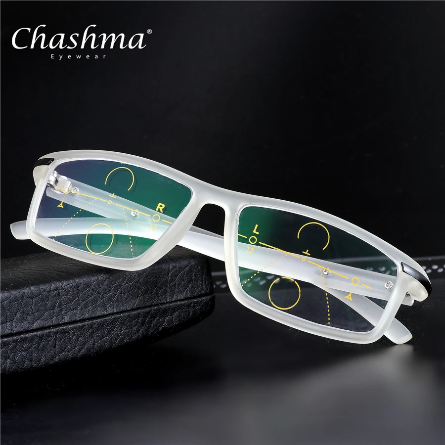 

CHASHMA Brand Progressive Multifocal Lens Reading Glasses Men Presbyopia Hyperopia Bifocal Sports Glasses TR90 Oculos De Grau