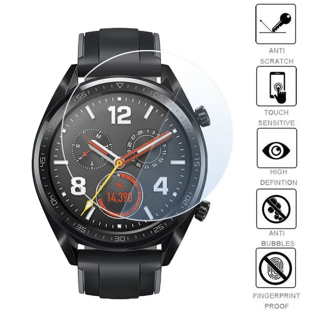 Trempé Verre Film Pour Huawei Montre GT Active Écran Protecteurs 9 H Verre De Protection Film 2.5D Anti Scratch Films