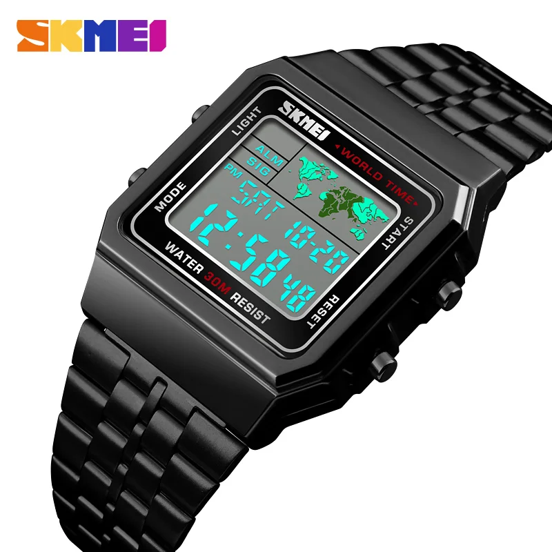 

SKMEI Fashion Mens Watches Top Brand Luxury Countdown Stopwatch Electronic Digital Watch Men Waterproof Military Sports Watches