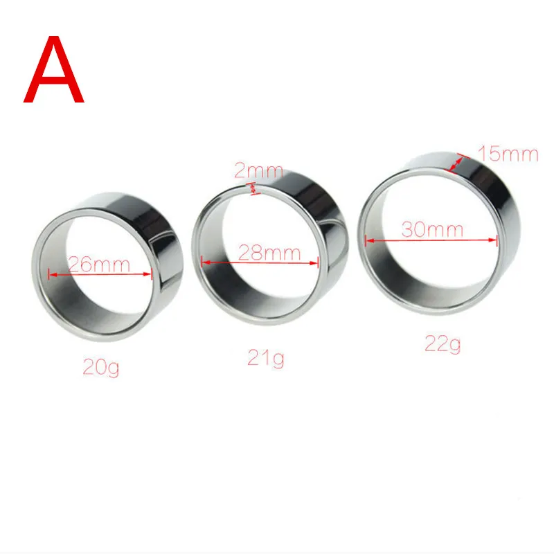 The Sleeves Penis Ring 2/5mm Thick Dia 26 28 30mm Stainless Steel Glans Ring Male Sex Ring Delay Cockring Sex Toy for Men B2-26