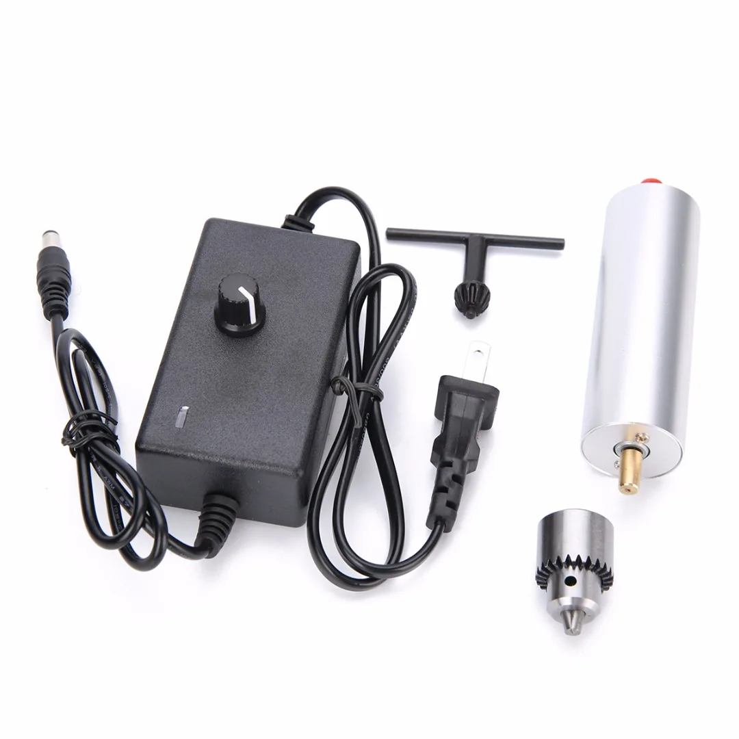 NEW 6V-24V Mini Electric Hand Drill DIY 385 DC Motor with Chuck 24V Power Supply