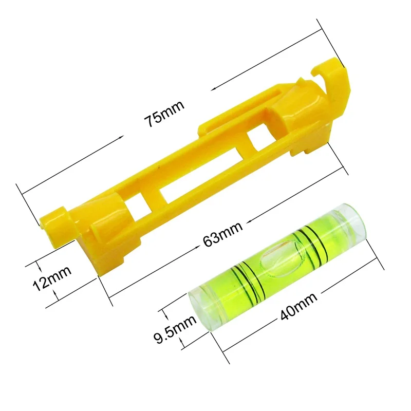 Imagem -06 - Qase Mini Bolha Nível de Suspensão Linha Nível Bolha Espírito Frasco Vermelho Amarelo Cor 100 Peças Lote