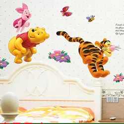 Cartoon Cute Winnie Pooh tree wall stickers for kids rooms boys girl home decor wall decals nursery decoration wall poster gift