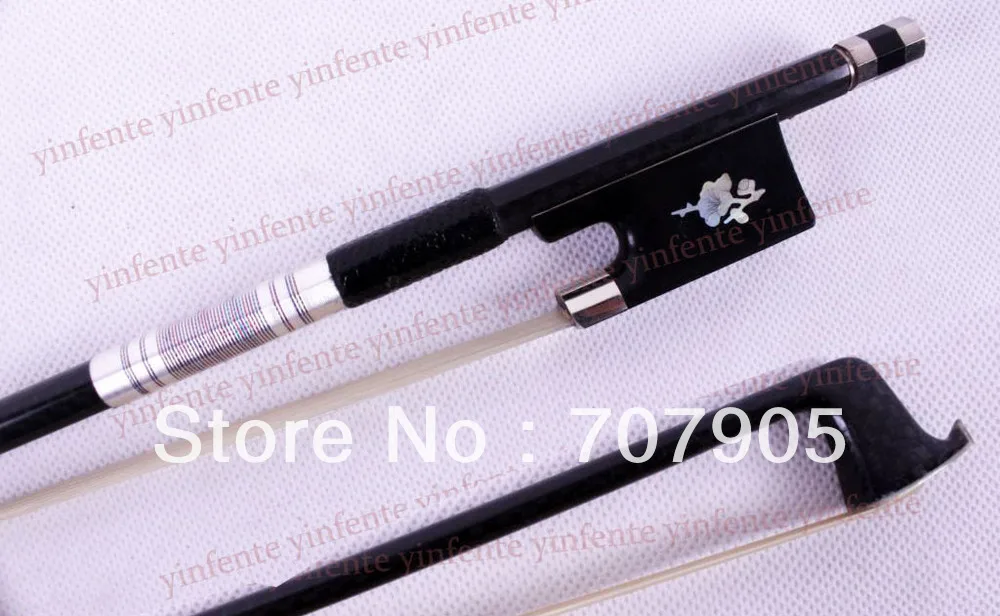 

New Violin Bow Black Carbon Fiber Silver Color Bow string