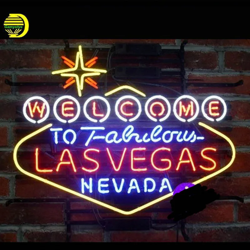 

Welcome to Fabulous Lasvegas Nevada Neon Sign Beer Bar Pub Handcrafted Neon Bulbs Sign Glass Tube Aesthetic Room Decor Club sign