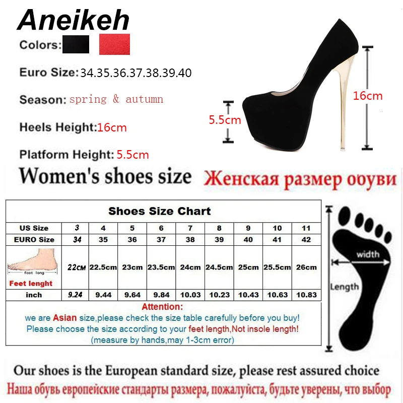Aneikeh-zapatos de tacón alto aterciopelados para mujer, calzado Sexy para boda, fetiche, conciso, Stripper, 16 cm, talla grande 41 42 43 44 45