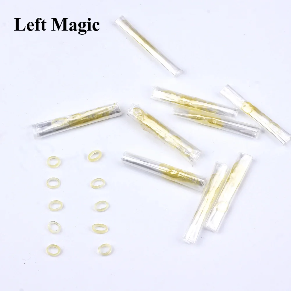 10pcs Rubber Bands For Folding Coins key tube Bitten Cookie magic tricks magician prop tool Toys