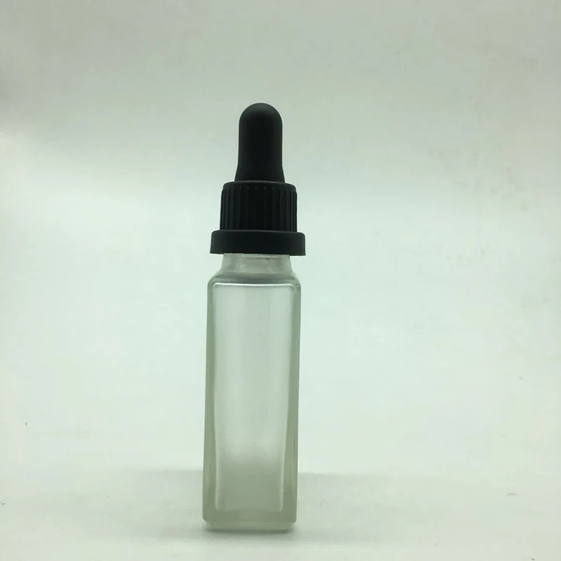 100 pcs 30ml Empty matte clear rectangle Glass Bottles With tamper proof cap 1oz suqare Glass Dropper bottle E-liquid bottle