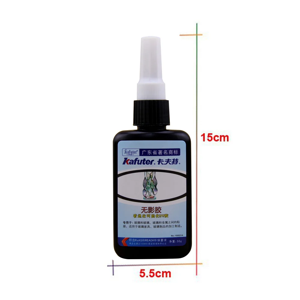 Kafute 50ml UV Glue Transparent Adhesive UV Curing Adhesive For Transparent Crystal And Glass Metal Furniture Handicraft