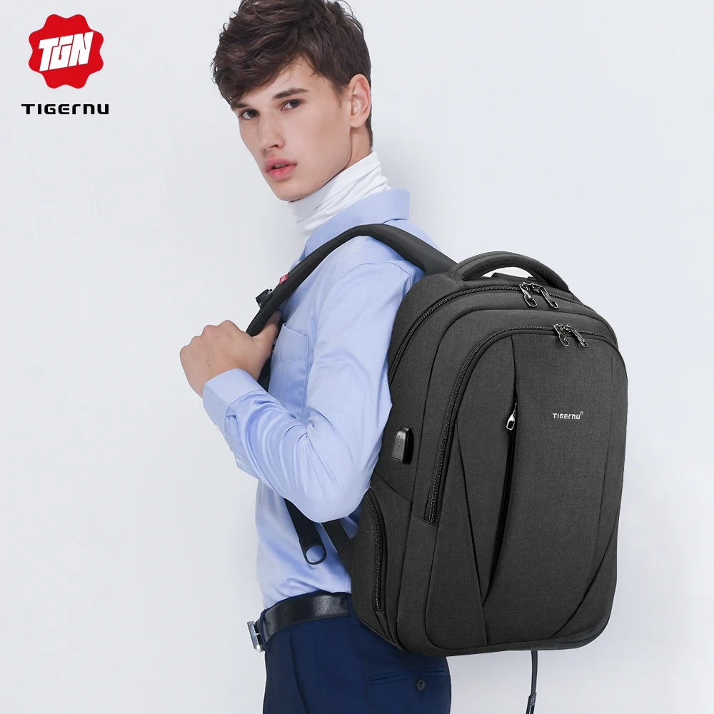 Mochilas USB para Laptop com Carregador Rápido, Mochila Anti-Roubo, Mochilas Escolares para Adolescentes, Homens e Mulheres, Garantia Vitalícia,