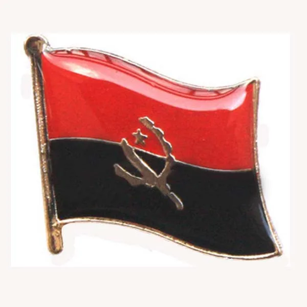 

Angola Flag Lapel Pin 16mm butterfly button on backing 1pcs/bag Also make as client request MOQ300pcs free shipping