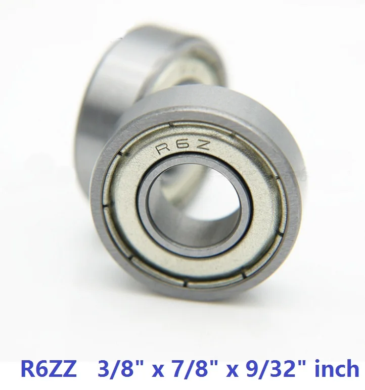 

100pcs/lot R6ZZ R6 ZZ 2Z Metal shielded ball bearing 3/8" x 7/8" x 9/32" inch Deep Groove Ball bearing 9.525x22.225x7.142 mm