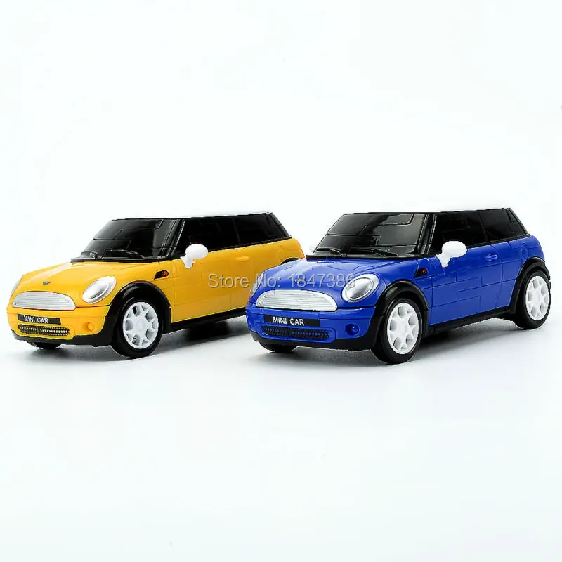 64PCS Mini Cooper 1:32 Licensed 3-D Car DIY Puzzle Model Building Kits Set, Children Funny Vehicle KitsToy,Blue and Yellow