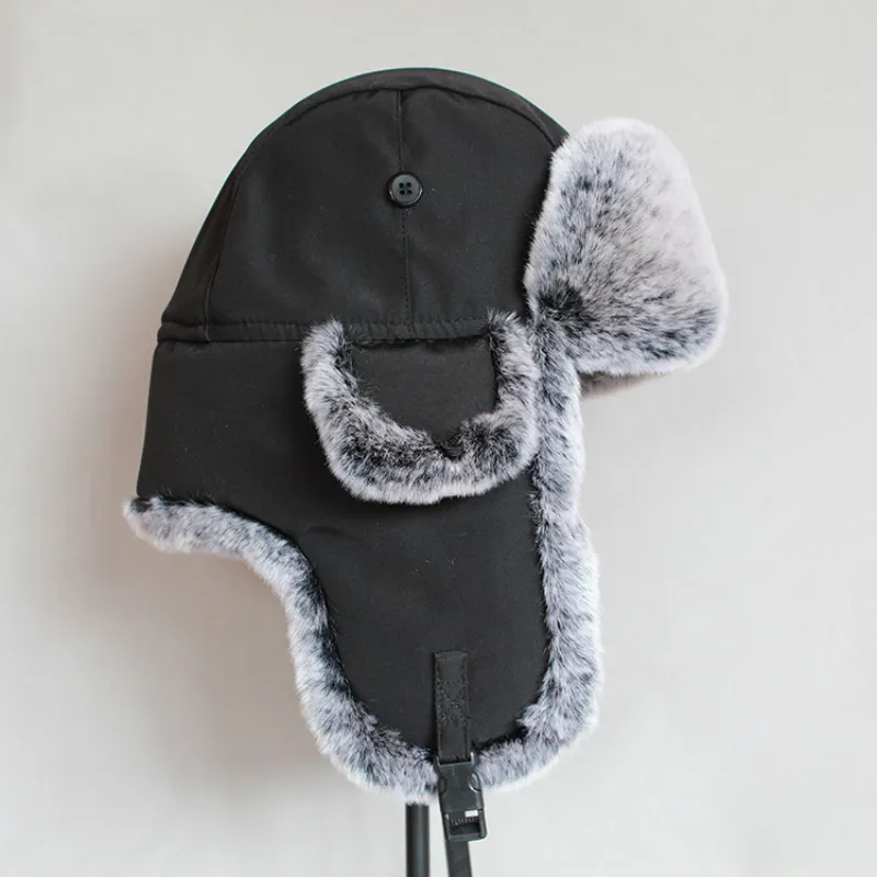 Winter Bomber Hat For Men Faux Fur Russian Hat Ushanka Women Thick Warm Cap with Ear Flaps