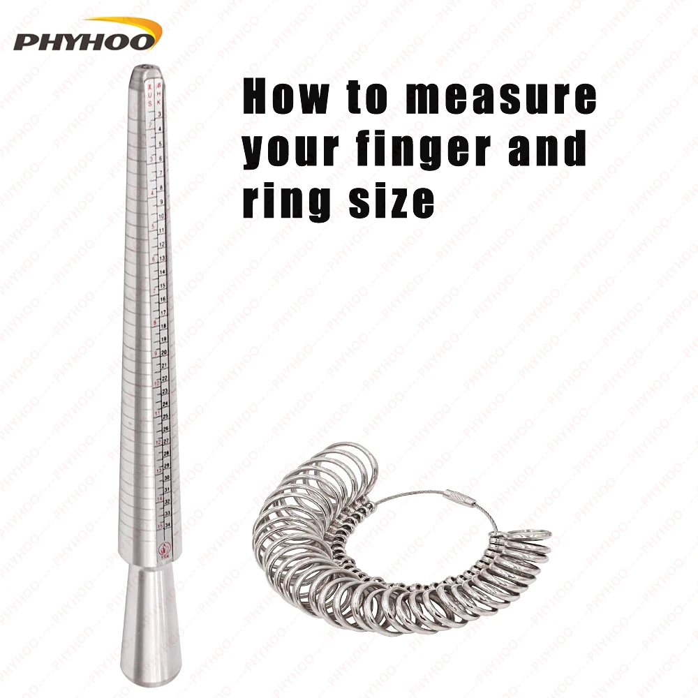 Ring Sizer Guage Finger Ring Sizing Measuring Mandrel Stick Ring Gauge Metal Finger Sizer Tool Measure 1-33 HK Size