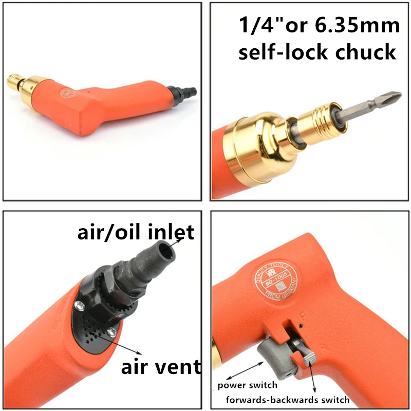 Borntun Pneumatic Air Screwdriver 8000rpm Screw Drivers 3-5mm 30Nm Screwdriving Gun Tool Power Machine