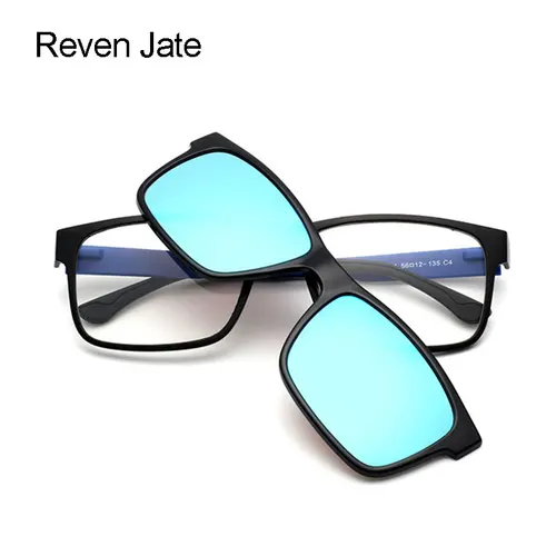 Imagen 1 del producto Reven-gafas ópticas para hombre y mujer, lentes con montura Urltra-Light TR90, con Clip polarizado