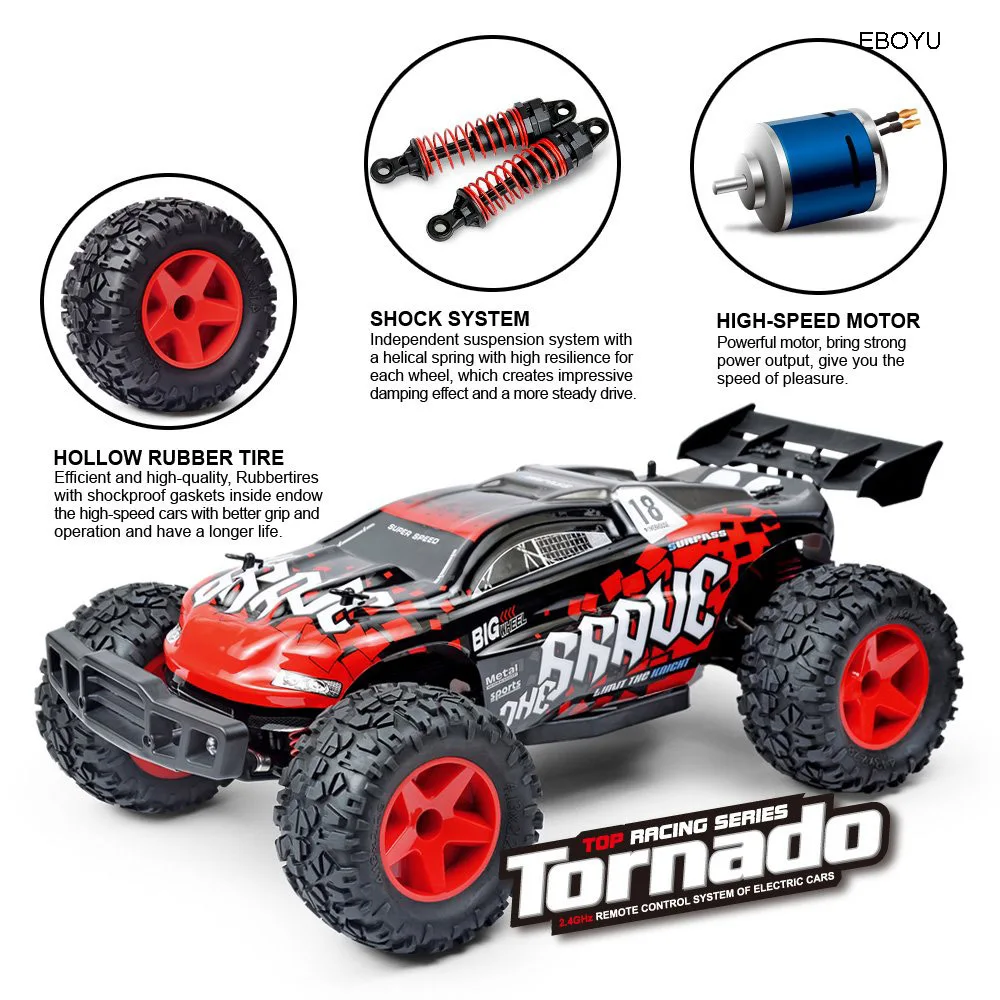 EBOYU SUBOTECH BG1518 Waterproof RC Car 1:12 2.4G 4WD 35KM/h High Speed Off Road Racing Car Remote Control Cars Desert Buggy RTR