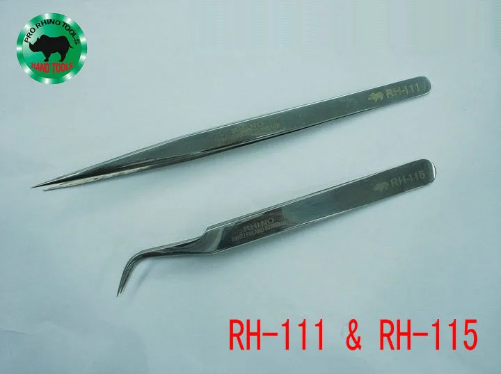 1 Set 2 pcs RH-111, RH-115 Forceps Specular Precision Super Hard Sharp Tweezers For Repairing Watch Mobile or Processing Jewelry