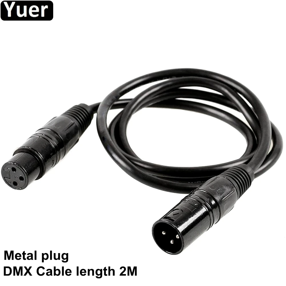 High-Quality Metal Plug 2 Meter 3-Pin DMX Signal Connection Shielded XLR Male to Female For LED Moving head Fogger Par Llight